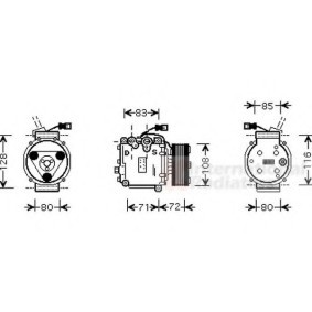 Acquista Compressore aria condizionata da VAN WEZEL 2500K168 a buon mercato per soli 992,60 €