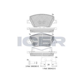 Acquista Kit pastiglie freni da ICER 182275 a buon mercato per soli 50,50 €