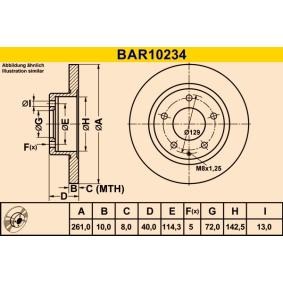 Achetez des Disque de frein Barum BAR10234 à prix pour 42,43 €