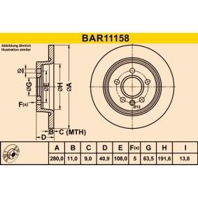 Compre Disco de travão da Barum BAR11158 a um preço baixo por 44,04 €