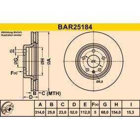 Compre Disco de travão da Barum BAR25184 a um preço baixo por 59,38 €