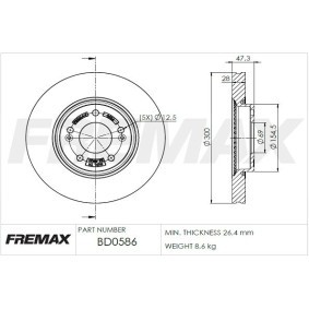Acquista Disco freno da FREMAX BD-0586 a buon mercato per soli 70,16 €