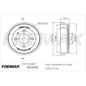 Comprar Tambor de freno de FREMAX BD-5596 a bajo precio de 28,55 €