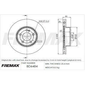 Comprar Disco de freno de FREMAX BD-6484 a bajo precio de 111,70 €