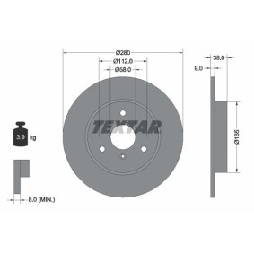 Achetez des Disque de frein TEXTAR 92097600 à prix pour 42,56 €