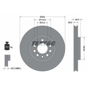 Comprar Disco de freno de TEXTAR 92118300 a bajo precio de 87,80 €