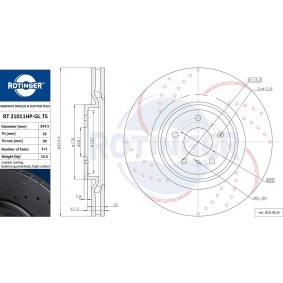 Comprar Disco de freno de ROTINGER RT 21011HP-GL T5 a bajo precio de 169,32 €