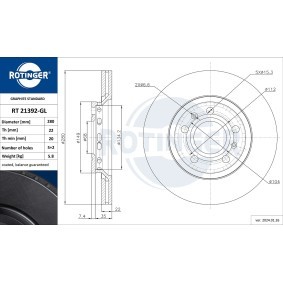 Acquista Disco freno da ROTINGER RT 21392-GL a buon mercato per soli 59,96 €