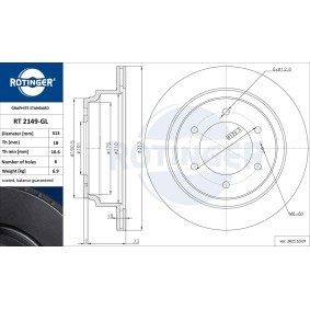 Acquista Disco freno da ROTINGER RT 2149-GL a buon mercato per soli 58,37 €