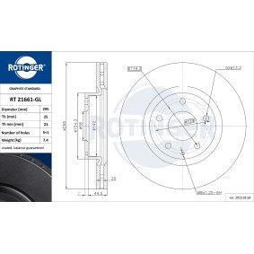 Acquista Disco freno da ROTINGER RT 21661-GL a buon mercato per soli 71,37 €