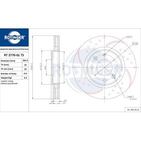 Compre Disco de travão da ROTINGER RT 2770-GL T5 a um preço baixo por 50,42 €