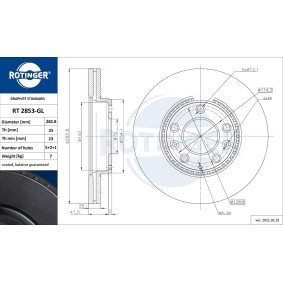Comprar Disco de freno de ROTINGER RT 2853-GL a bajo precio de 58,98 €