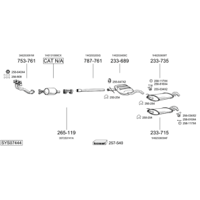 Mittelschalldämpfer 287-097 MITSUBISHI L300 / DELICA von BOSAL