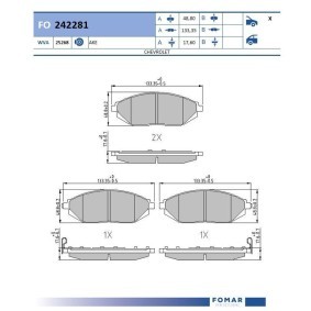 Bremsbeläge FO 242281 für SPARK M200 M250 für 22,08 CHF