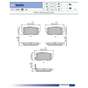 Achetez des Plaquettes de frein FOMAR Friction FO 868981 à prix pour 20,30 €