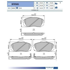 Bremsbeläge FO 870581 für CARENS I (FC) für 21,30 CHF