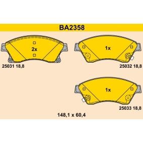 Achetez des Plaquettes de frein Barum BA2358 à prix pour 83,75 €