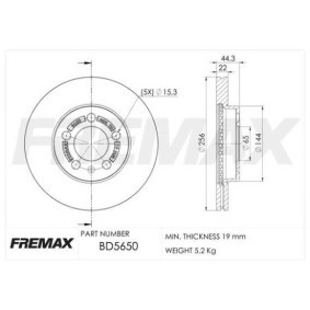 Bremsscheibe BD-5650 für FABIA (6Y2) für 40,31 CHF