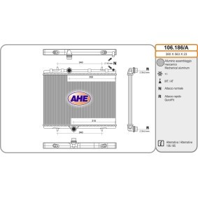Compre Radiador, arrefecimento do motor da AHE 106.186/A a um preço baixo por 181,39 €