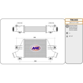 Köp Intercooler av AHE 706.043 till det låga priset 2175,26 kr