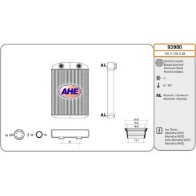 Acquista Scambiatore calore per riscaldamento abitacolo da AHE 93980 a buon mercato per soli 104,82 €