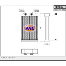 Compre Permutador de calor, aquecimento do habitáculo da AHE 93995 a um preço baixo por 126,04 €