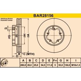 Compre Disco de travão da Barum BAR28156 a um preço baixo por 37,95 €