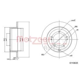 Comprar Disco de freno de METZGER 6110835 a bajo precio de 29,34 €