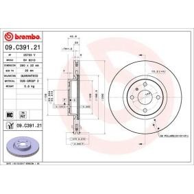 Bremsscheibe 09.C391.21 von BREMBO günstig für 129,22 € online kaufen