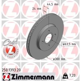 Bremsscheibe 250.1393.20 von ZIMMERMANN günstig für 73,92 € online kaufen