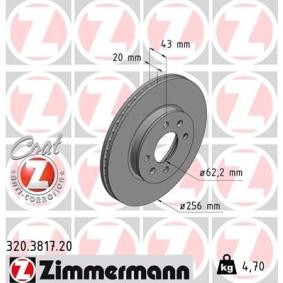 Bremsscheibe 320.3817.20 von ZIMMERMANN günstig für 51,07 € online kaufen