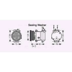 Achetez des Compresseur de climatisation AVA COOLING SYSTEMS DWAK091 à prix pour 503,09 €