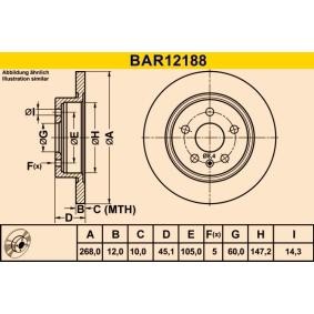 Achetez des Disque de frein Barum BAR12188 à prix pour 27,81 €