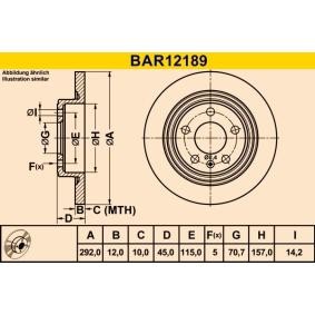Achetez des Disque de frein Barum BAR12189 à prix pour 30,81 €