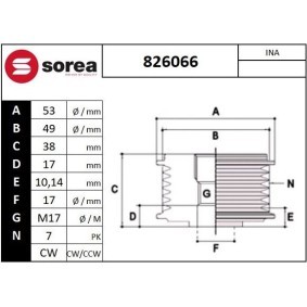 Comprar Rueda libre de alternador de SNRA 826066 a bajo precio de 34,76 €