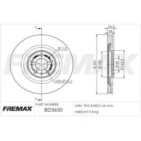 Acquista Disco freno da FREMAX BD-3650 a buon mercato per soli 73,43 €