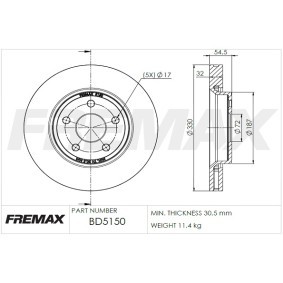 Comprar Disco de freno de FREMAX BD-5150 a bajo precio de 84,29 €