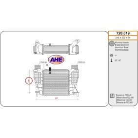 Köp Intercooler av AHE 720.019 till det låga priset 2154,10 kr