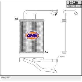 Compre Permutador de calor, aquecimento do habitáculo da AHE 94020 a um preço baixo por 118,50 €