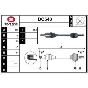 Comprar Árbol de transmisión de SERA DC540 a bajo precio de 180,61 €
