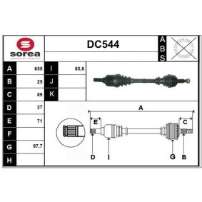 Comprar Árbol de transmisión de SERA DC544 a bajo precio de 185,61 €