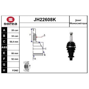 Acquista Kit giunti semiasse da SERA JH22608K a buon mercato per soli 67,46 €