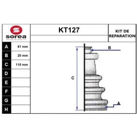 Achetez des Jeu de joint-soufflet, arbre de commande SERA KT127 à prix pour 11,75 €
