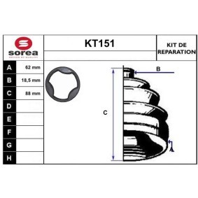 Achetez des Jeu de joint-soufflet, arbre de commande SERA KT151 à prix pour 11,75 €
