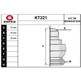 Köp Bälgsats, drivaxel av SERA KT221 till det låga priset 137,05 kr