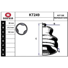 Achetez des Jeu de joint-soufflet, arbre de commande SERA KT249 à prix pour 13,11 €
