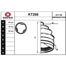 Achetez des Jeu de joint-soufflet, arbre de commande SERA KT268 à prix pour 13,42 €