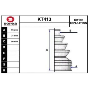 Köp Bälgsats, drivaxel av SERA KT413 till det låga priset 164,44 kr