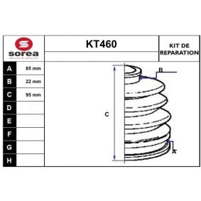 Köp Bälgsats, drivaxel av SERA KT460 till det låga priset 156,77 kr