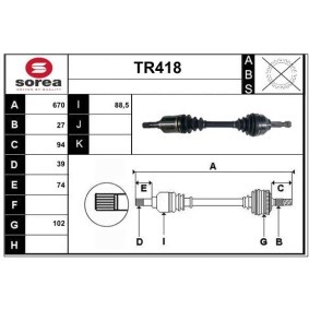 Comprar Árbol de transmisión de SERA TR418 a bajo precio de 186,92 €